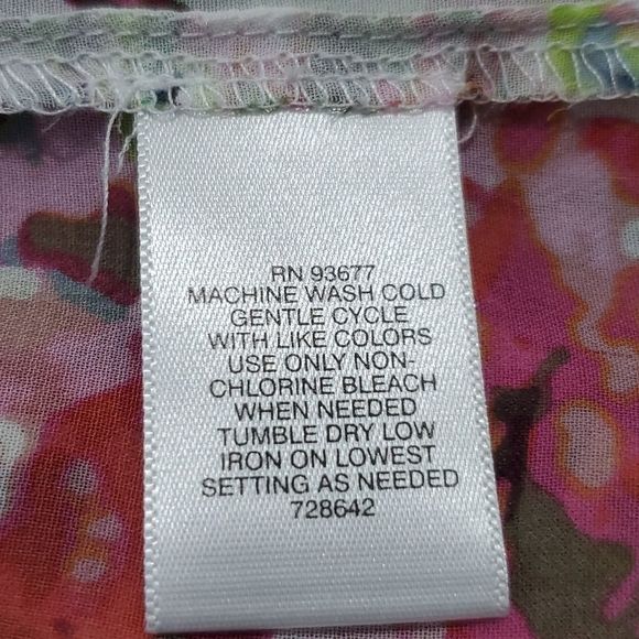 LIZ CLAIBORNE PETITES Women's Floral Blouse, Size Petite Large PL - Picture 4 of 12